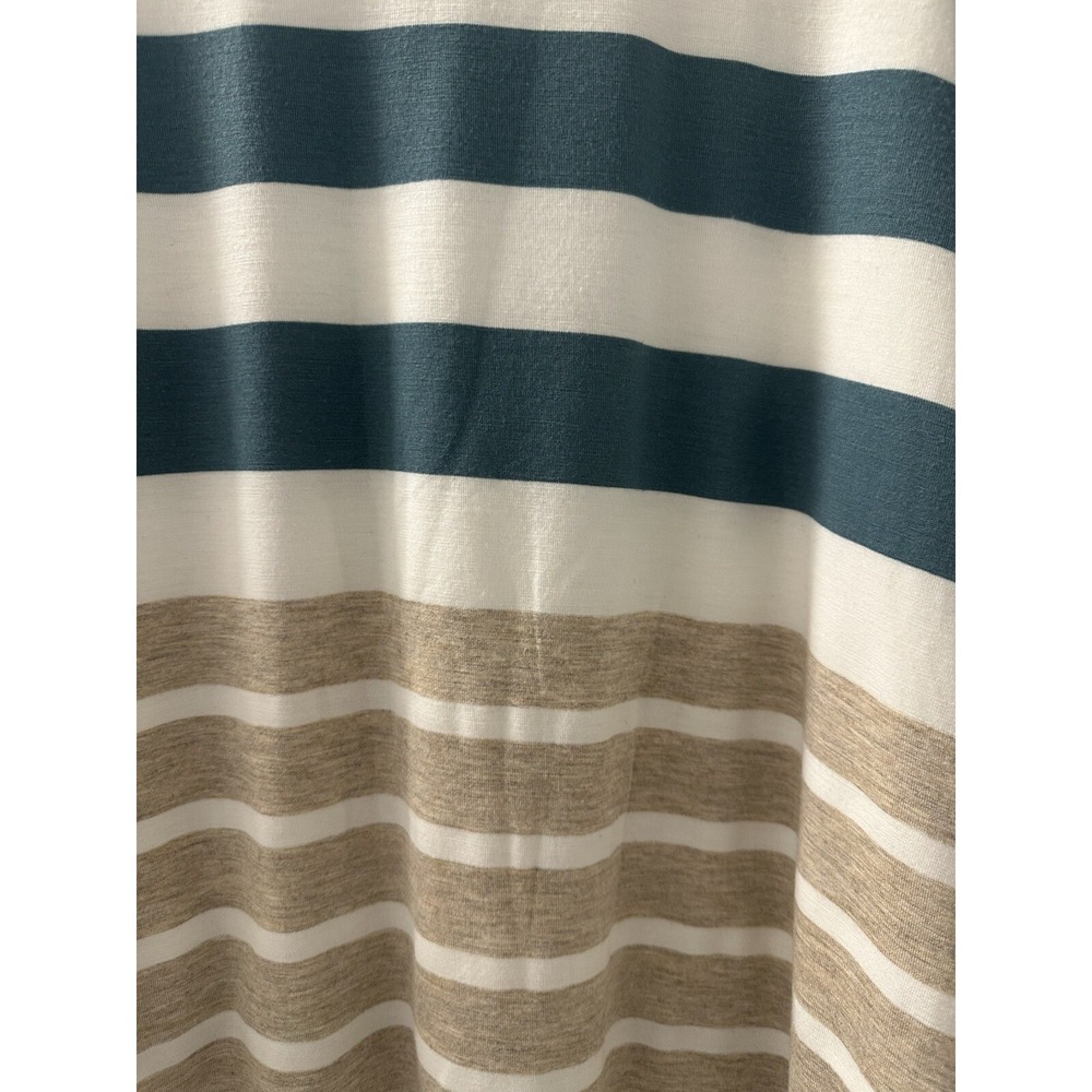 Anthropologie Puella Top Tunic Beige/Green/White Striped Short Sleeve Size S - Picture 2 of 12